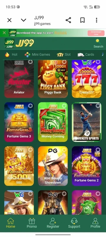 jj99 Game interface